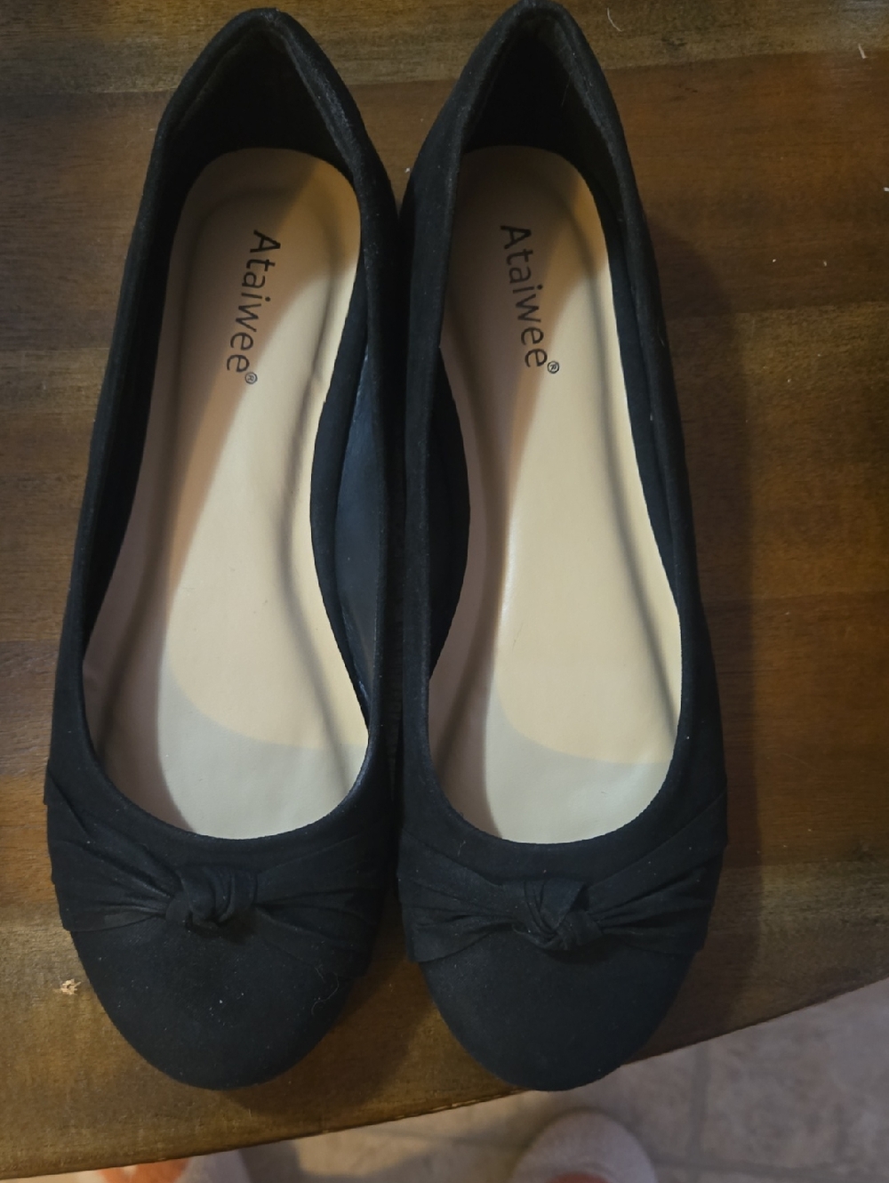 Ataiwee Black Knot-Front Ballet Flats for Women — Comfortable Everyday Loafers